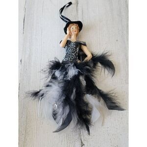 Victorian feather lady ornament dress woman Xmas decor